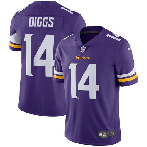 Minnesota Vikings #14 Limited Stefon Diggs Purple Nike NFL Home Men Jersey  Vapor Untouchable